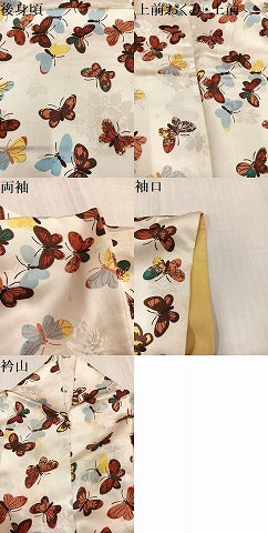 平和屋着物●上質な小紋 舞蝶文 正絹 逸品 AABJ7305ph