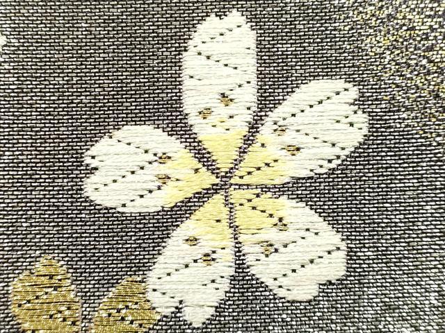 平和屋着物●和装小物 和装バッグ ハンドバッグ 花柄 金銀糸 帯地使用 逸品 AABJ7321ay