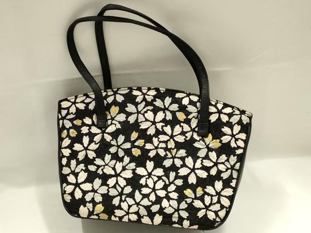 平和屋着物●和装小物 和装バッグ ハンドバッグ 絞り 花柄 金通し地 金彩 逸品 AABJ7325ay