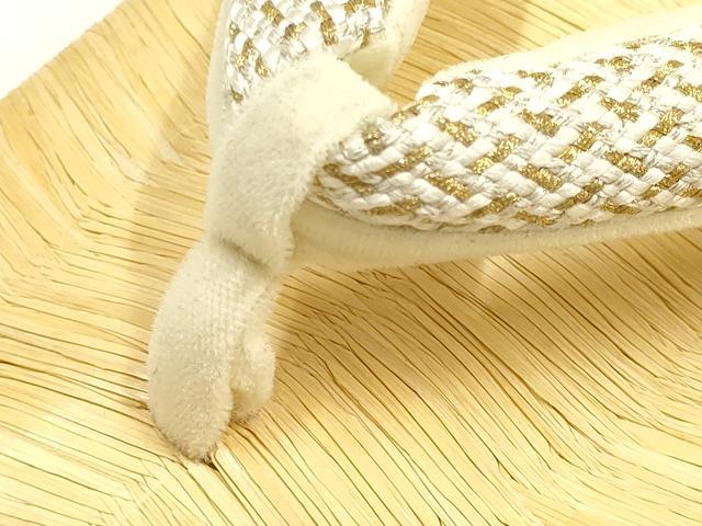 平和屋着物●男性 和装小物 雪駄 畳表 金糸 本革底 逸品 AABJ7349ay