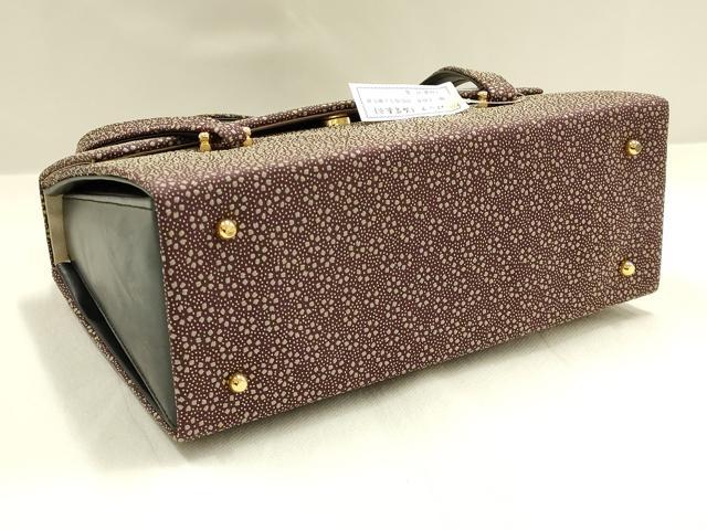 平和屋着物●和装小物 和装バッグ・草履セット 印伝 小花柄 逸品 未使用 AABJ7385ay