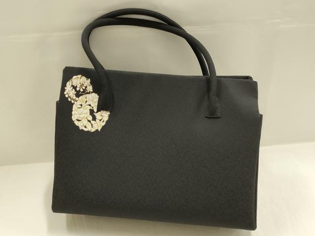 平和屋着物●和装小物 和装バッグ 伊と忠 ハンドバッグ トートバッグ 花丸文 金彩 帯地使用 逸品 AABJ7387ay