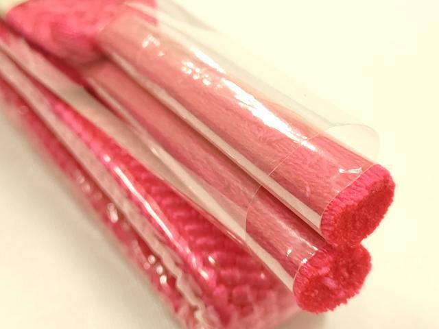 平和屋着物●和装小物 帯締め・帯揚げセット 平組 柄絞り 斜縞 逸品 未使用 AABJ7399ay