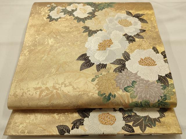 平和屋着物●西陣 とみや織物謹製 六通柄袋帯 唐織 彩華流豊文 加賀浪漫 金糸 引箔 正絹 逸品 AABJ7408sx
