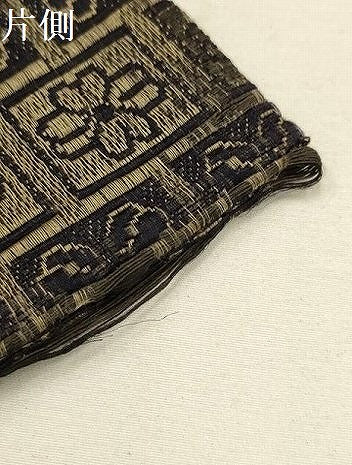 平和屋着物●男性 本場筑前博多織 角帯 色紙花文 正絹 逸品 AABJ7430sx