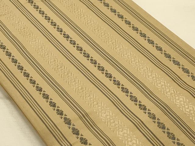 平和屋着物●本場筑前博多織 半幅帯 献上 証紙付き 正絹 逸品 AABJ7442sx