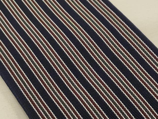 平和屋着物●男性 本場筑前博多織 角帯 間道 証紙付き 正絹 逸品 AABJ7453sx