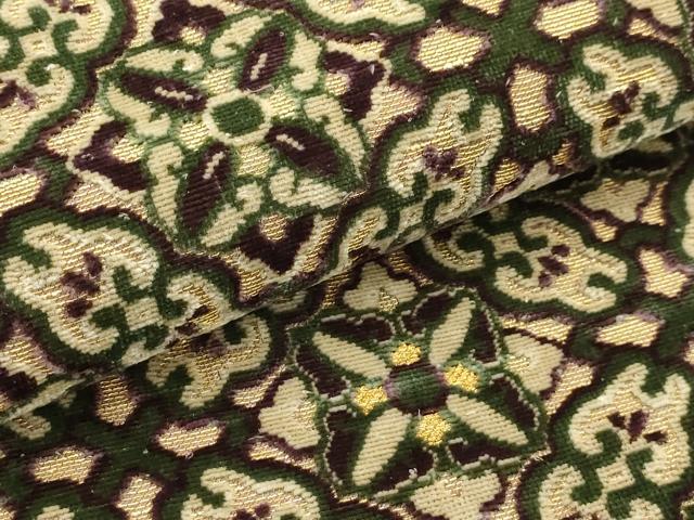 平和屋着物●六通柄袋帯 モール 花菱文 金糸 やまと誂製 正絹 逸品 AABJ7474sx