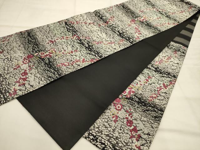 平和屋着物●六通柄袋帯 唐織 枝垂れ花唐草文 金銀糸 ますいわ屋扱い 正絹 逸品 AABJ7493sx