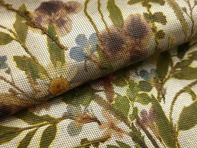 平和屋着物●九寸名古屋帯 花香織 押し花 草花文 引箔 やまと誂製 逸品 AABJ7494sx