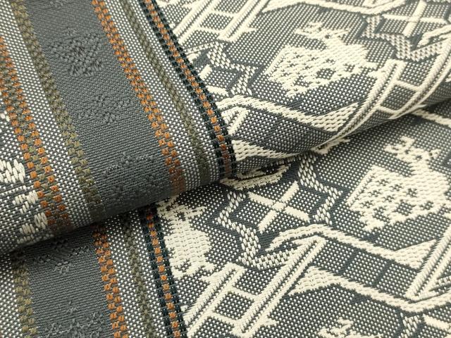 平和屋着物●本場筑前博多織 八寸名古屋帯 有栖川文様 正絹 逸品 未使用 AABJ7514sx