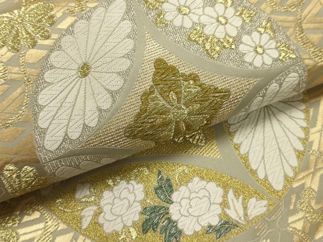 平和屋着物●西陣 酒井守謹製 六通柄袋帯 唐織 本草木 綴れ 七宝花文 金糸 正絹 逸品 AABJ7524sx