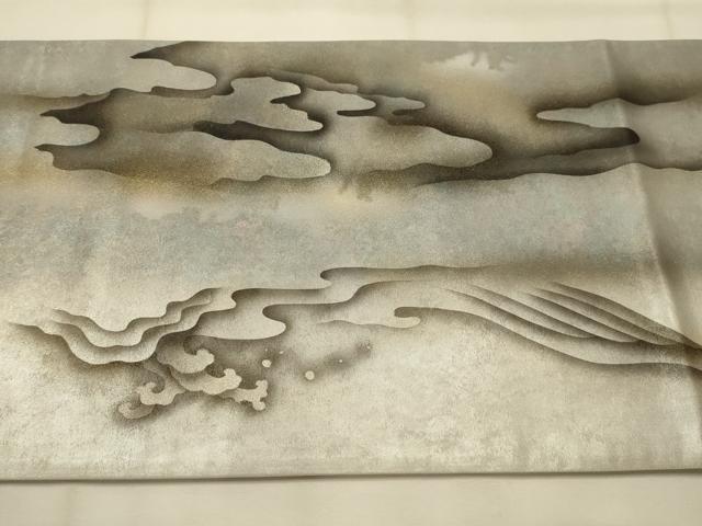 平和屋着物●友禅作家 大槻純 太鼓柄袋帯 螺鈿 龍 金彩 引箔 さが美扱い 正絹 逸品 AABJ7525sx