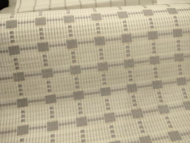 平和屋着物▽六通柄袋帯 スリーシーズン 春夏秋 格子 花織 銀糸 正絹 逸品 AABJ7528sx