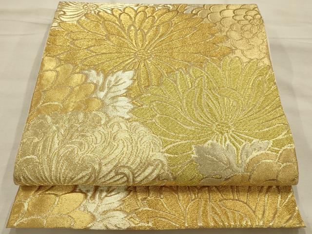 平和屋着物●西陣 川島織物 六通柄 本袋帯 菊尽くし 金糸 正絹 逸品 AABJ7545sx