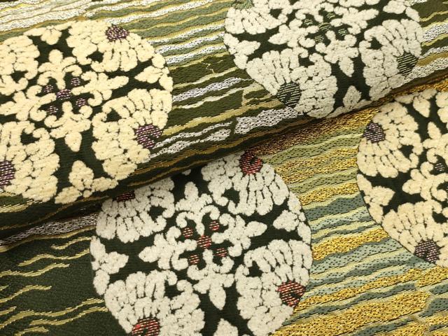 平和屋着物●六通柄袋帯 横波花丸文 寿宝 モール 金銀糸 正絹 逸品 AABJ7553sx