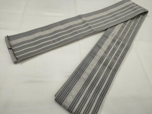 平和屋着物●男性 本場筑前博多織 角帯 間道 正絹 逸品 AABJ7566sx