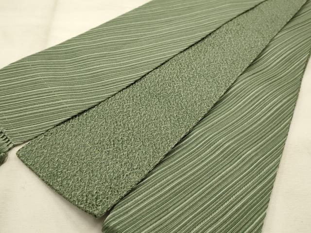 平和屋着物●男性 本場筑前博多織 両面 角帯 斜縞 正絹 逸品 AABJ7569sx