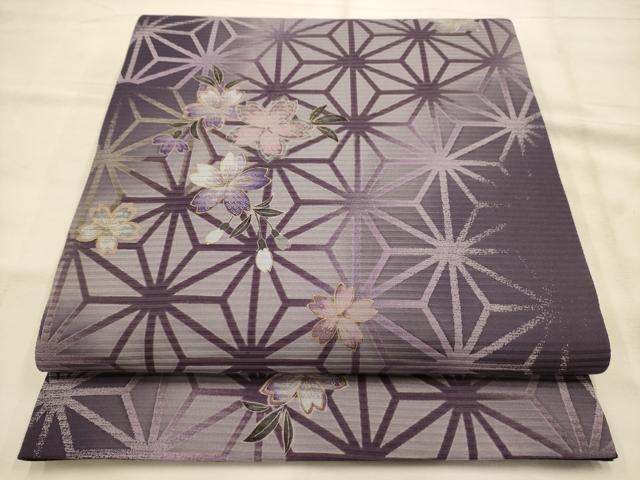 平和屋着物●両面六通柄袋帯 作家物 舞桜文 金彩 正絹 逸品 AABJ7581sx
