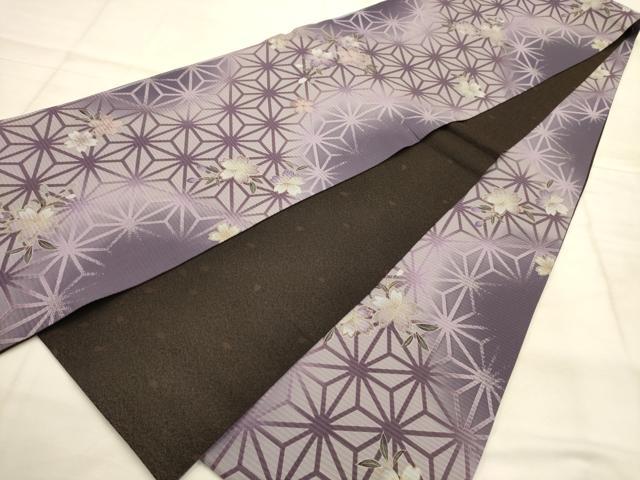 平和屋着物●両面六通柄袋帯 作家物 舞桜文 金彩 正絹 逸品 AABJ7581sx