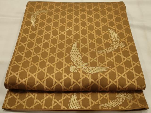 平和屋着物●染色作家 斉藤三才 六通柄袋帯 三才鳥 金糸 正絹 逸品 AABJ7589sx