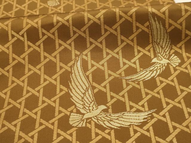 平和屋着物●染色作家 斉藤三才 六通柄袋帯 三才鳥 金糸 正絹 逸品 AABJ7589sx