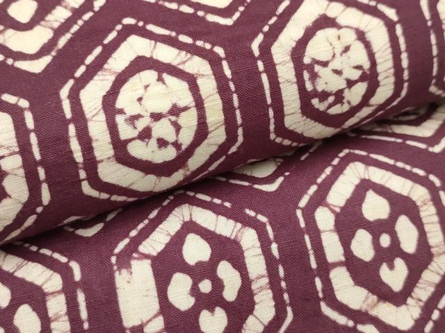 平和屋着物●半幅帯 亀甲花文 綿 逸品 AABJ7614sx