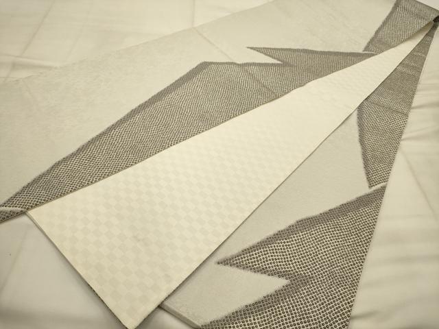 平和屋着物●両面 全通柄袋帯 幾何学文様 正絹 逸品 AABJ7633sx