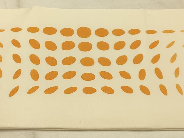 平和屋着物●塩瀬 九寸名古屋帯 抽象文様 正絹 逸品 AABJ7642sx