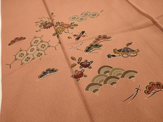 平和屋着物■豪華色留袖 吉祥花宝づくし文 正絹 逸品 AABJ7683sx
