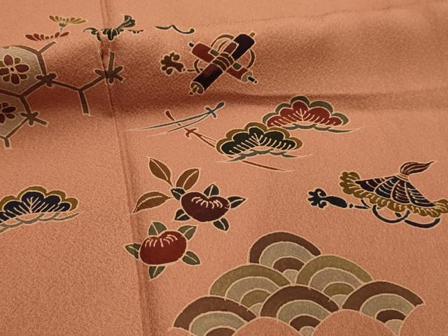 平和屋着物■豪華色留袖 吉祥花宝づくし文 正絹 逸品 AABJ7683sx