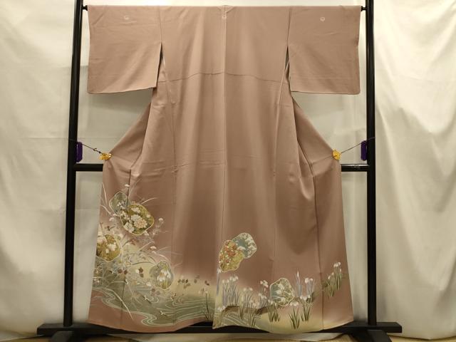 平和屋着物■豪華色留袖 駒刺繍 流水花籬文 暈し染め 金彩 正絹 逸品 AABJ7684sx