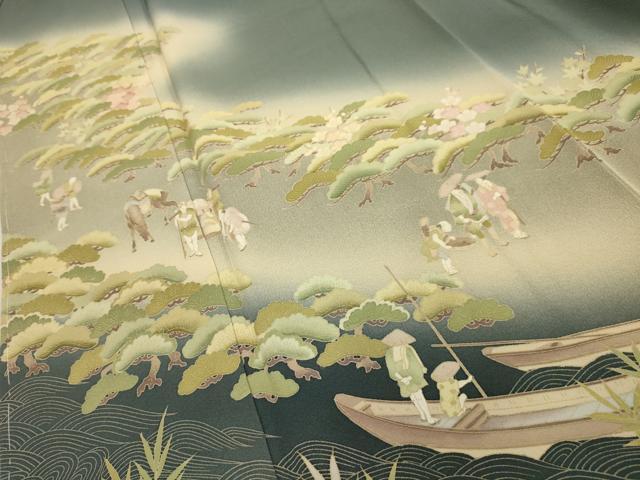 平和屋着物■豪華色留袖 作家物 浜松文 暈し染め 正絹 逸品 AABJ7688sx