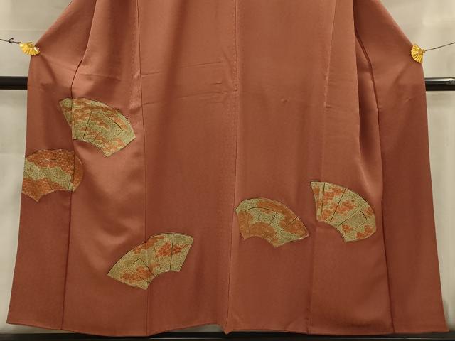 平和屋着物■豪華色留袖 駒刺繍 地紙花文 金彩 正絹 逸品 AABJ7689sx