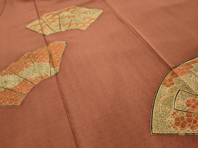 平和屋着物■豪華色留袖 駒刺繍 地紙花文 金彩 正絹 逸品 AABJ7689sx