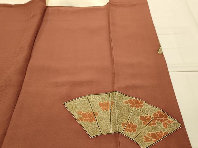 平和屋着物■豪華色留袖 駒刺繍 地紙花文 金彩 正絹 逸品 AABJ7689sx