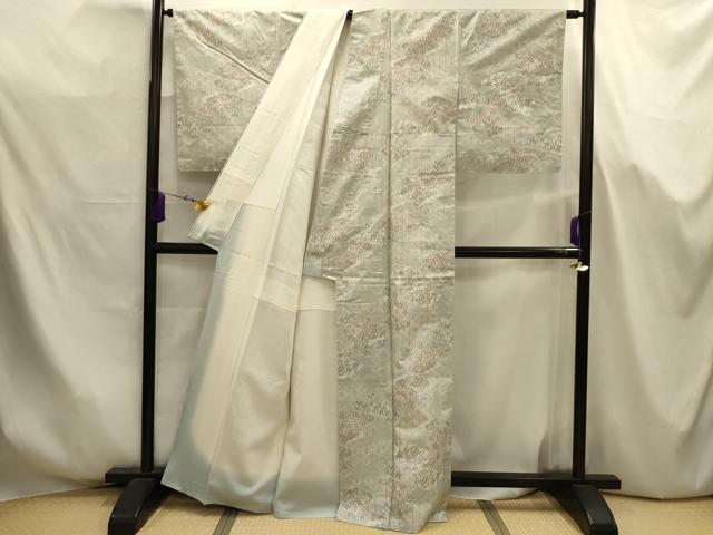 平和屋着物■上質な紬 草花文 正絹 逸品 AABJ7699sx