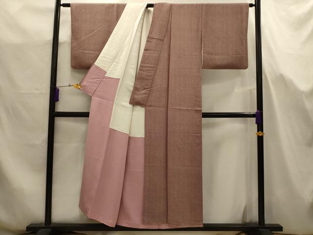 平和屋着物■江戸小紋 扇面文 正絹 逸品 AABJ7716sx