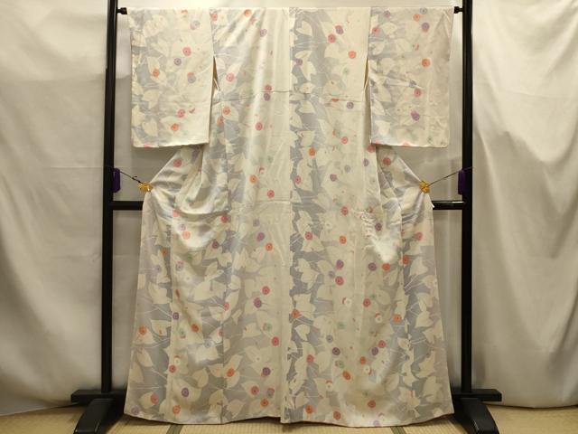 平和屋着物■上質な小紋 草花文 暈し染め 正絹 逸品 AABJ7720sx