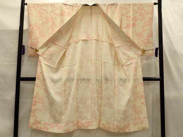 平和屋着物■長襦袢 無双仕立て 枝花文 正絹 逸品 AABJ7751sx