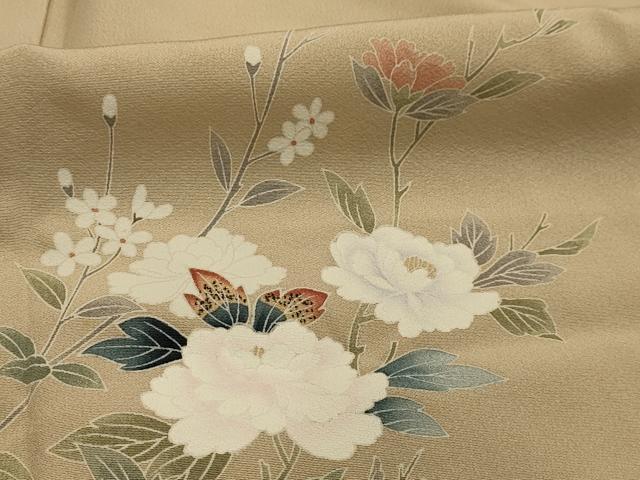 平和屋着物■訪問着 友禅 枝花文 暈し染め 金彩 正絹 逸品 AABJ7752sx