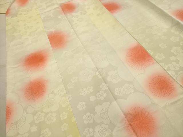 平和屋着物■長襦袢 袷 舞花文 暈し染め 半衿刺繍 正絹 逸品 AABJ7753sx