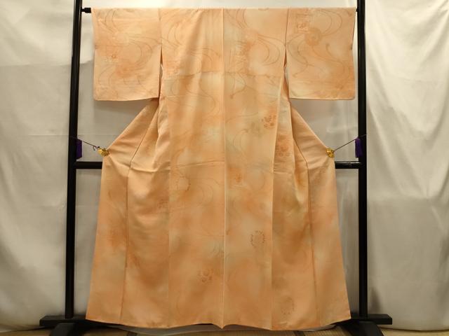 平和屋着物■上質な小紋 地紋起こし 花鏡裏文 暈し染め 正絹 逸品 AABJ7758sx
