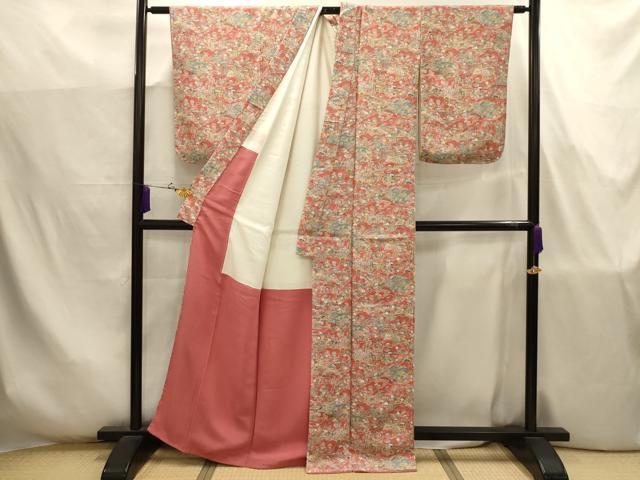 平和屋着物■上質な小紋 松竹梅風景文 正絹 逸品 AABJ7761sx