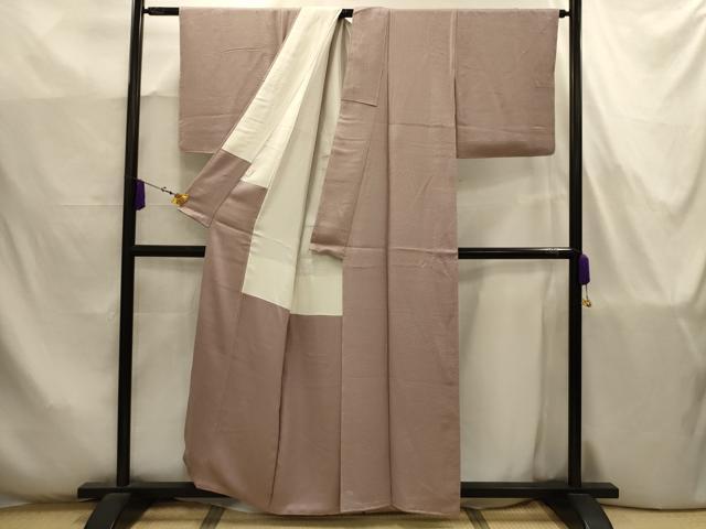 平和屋着物■上質な色無地 作家物 花風景地紋 胡桃染色 正絹 逸品 AABJ7762sx