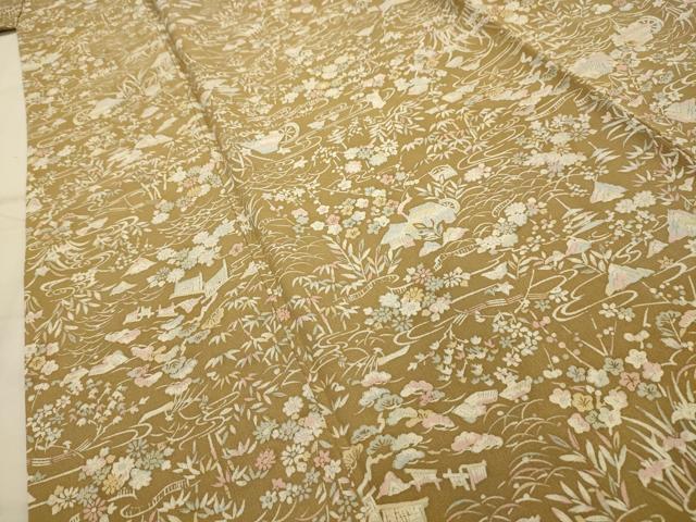 平和屋着物■上質な小紋 松竹梅風景文 正絹 逸品 AABJ7763sx