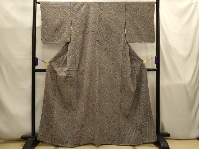 平和屋着物■大変加工の良い総絞り小紋 黒地 正絹 逸品 AABJ7765sx