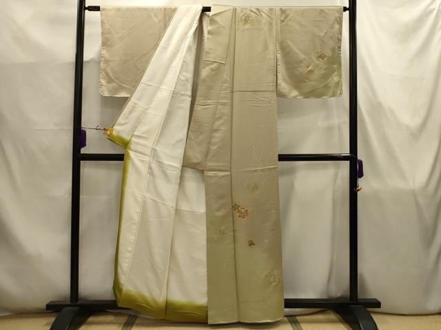 平和屋着物■訪問着 駒刺繍 雪輪花文 暈し染め 金銀彩 正絹 逸品 AABJ7766sx