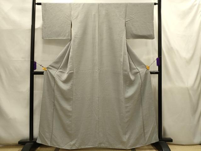 平和屋着物■上質な色無地 流水地紋 利休白茶色 正絹 逸品 AABJ7768sx