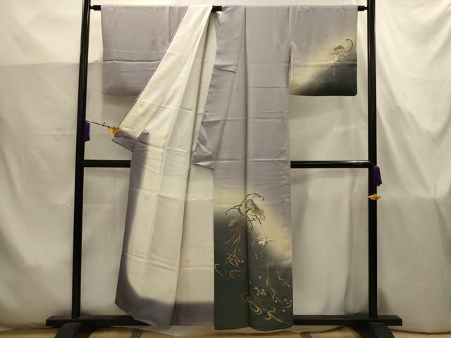 平和屋着物■友禅作家 城戸壇上 訪問着 流水松花文 暈し染め 金彩 正絹 逸品 AABJ7771sx